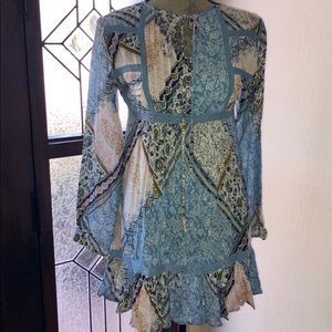 Darling En Creme Patchwork Shift Dress